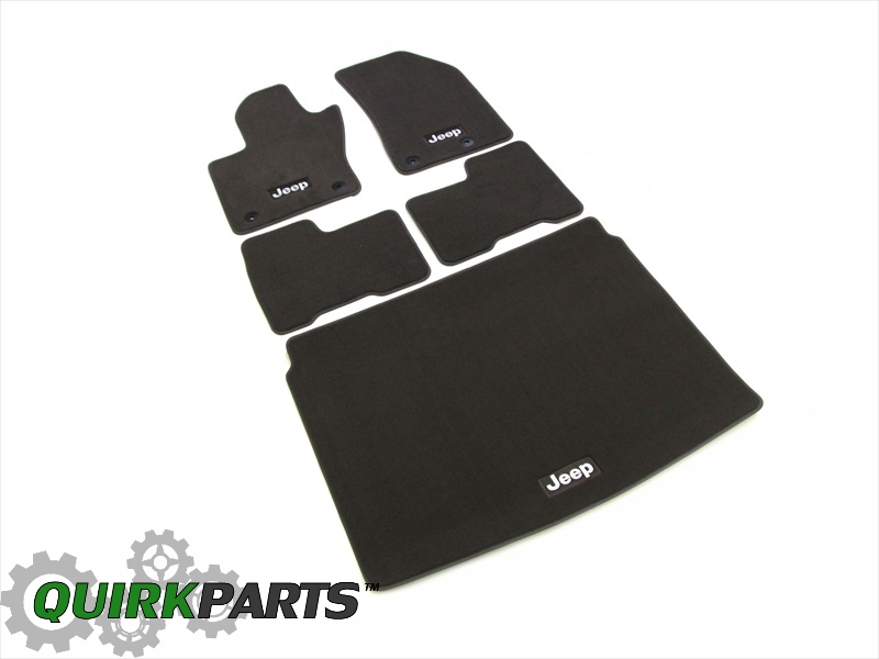 Jeep Renegade Front Rear Cargo Area Brown Carpet Floor Mat Set