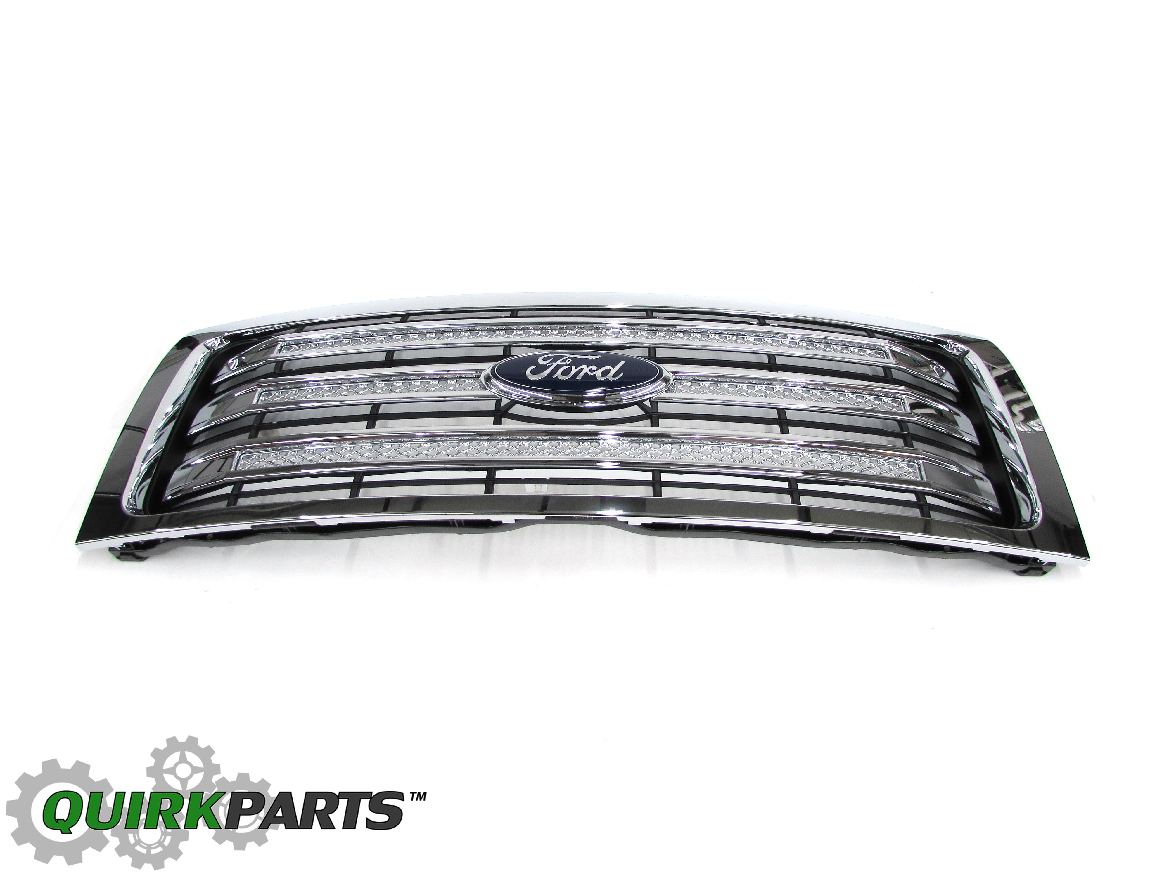 2009-2014 Ford F-150 Three Bar Chrome Mesh Radiator Grille Lariat Xlt 