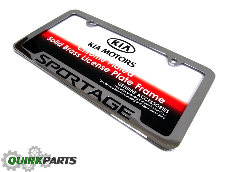 OEM NEW Kia Sportage Chrome License Plate Frame w/ Logo Genuine UR010