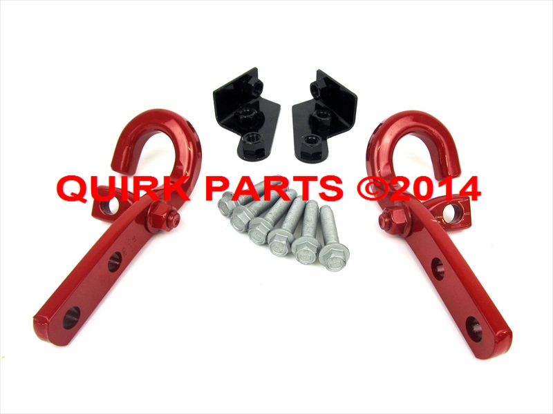 1315 Jeep Wrangler RED TOW HOOK KIT REAR MOUNT SET OF 2 OEM NEW MOPAR