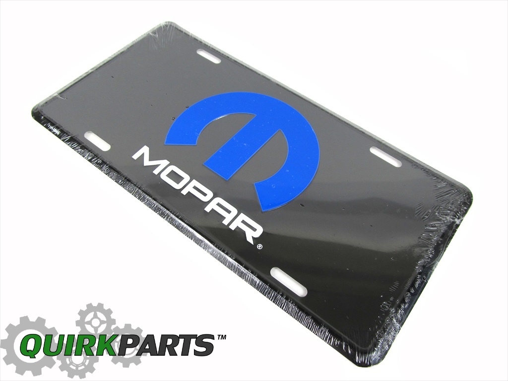 BLACK MOPAR LICENSE PLATE WITH BLUE MOPAR LOGO OEM BRAND NEW GENUINE | eBay