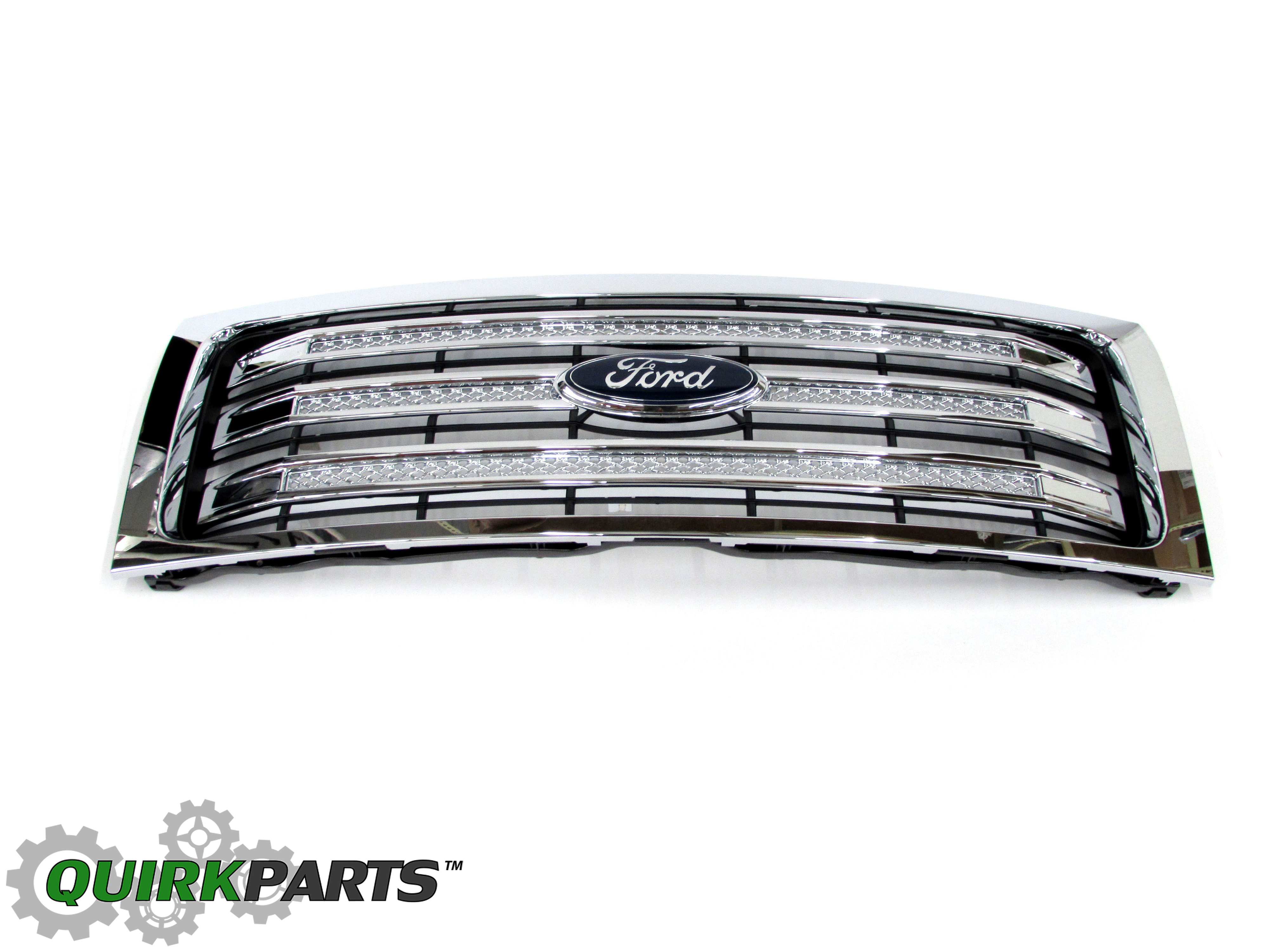 2009-2014 Ford F-150 Three Bar Chrome Mesh Radiator Grille Lariat XLT ...