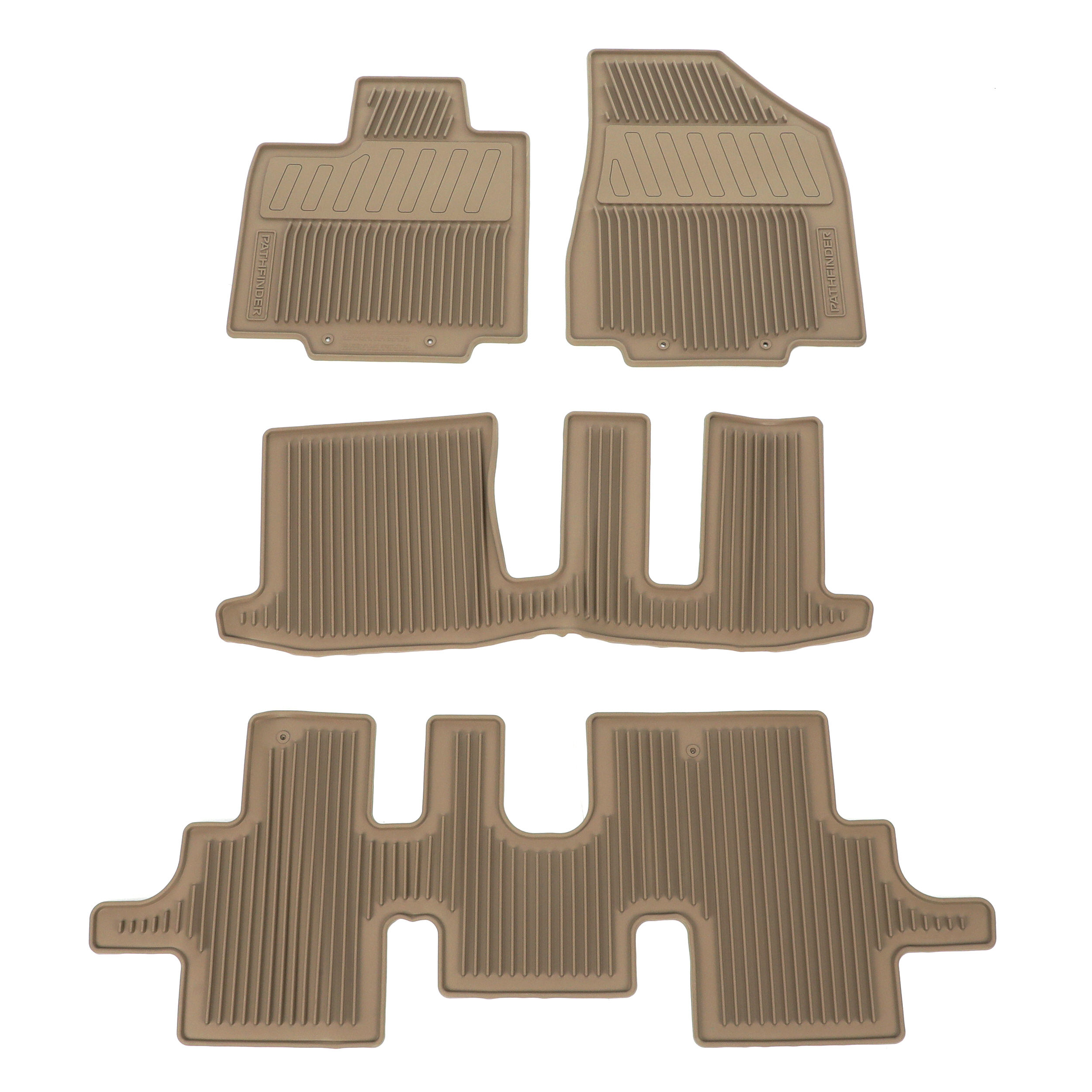 2013 2018 Nissan Pathfinder Beige Rubber All Season Floor Mat Set