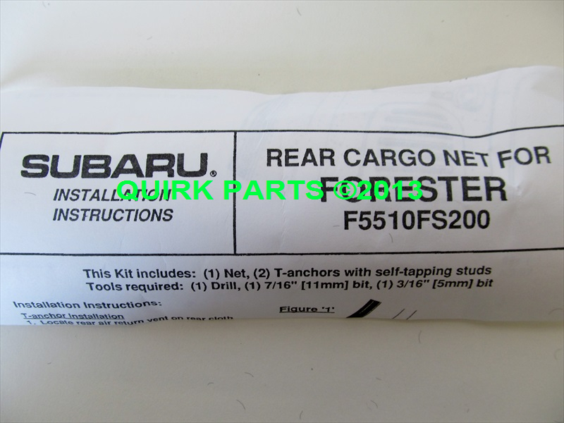 2000 2002 Subaru Forester Rear Trunk Cargo Net New Genuine F5510FS200