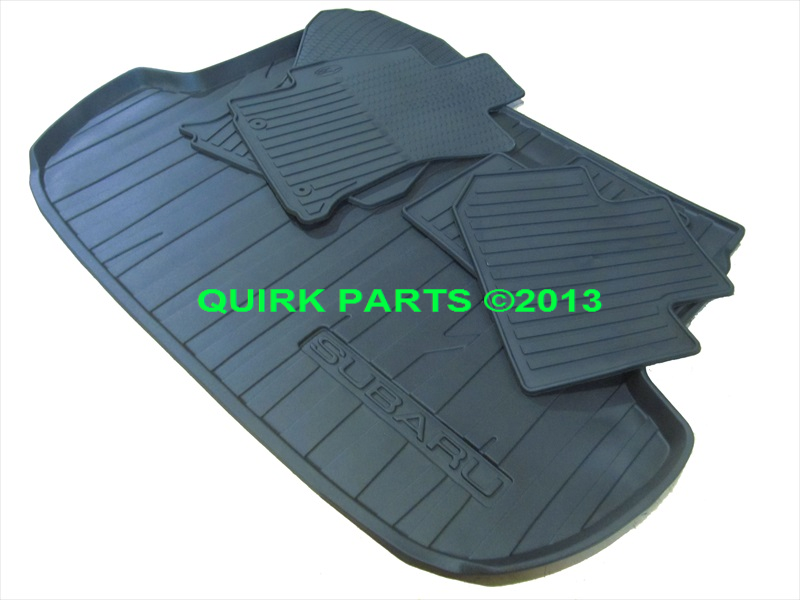 2014 Subaru Forester Black All Weather Floor Mats Rear Cargo Tray New